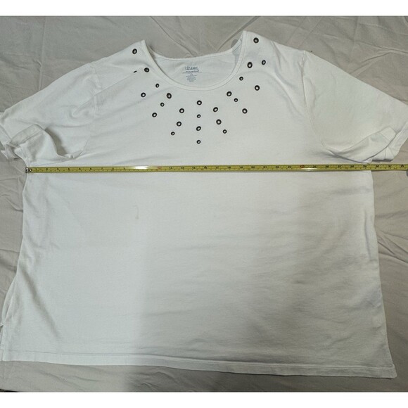 Liz & Me Sport Women’s White Short Sleeve Shirt with Grommet Accents – Size 3X - Picture 6 of 10